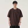 Chest Pocket Short Sleeve Heavy 300g Loose Casual and Versatile Shoulder Line Wear T-shirt for Men