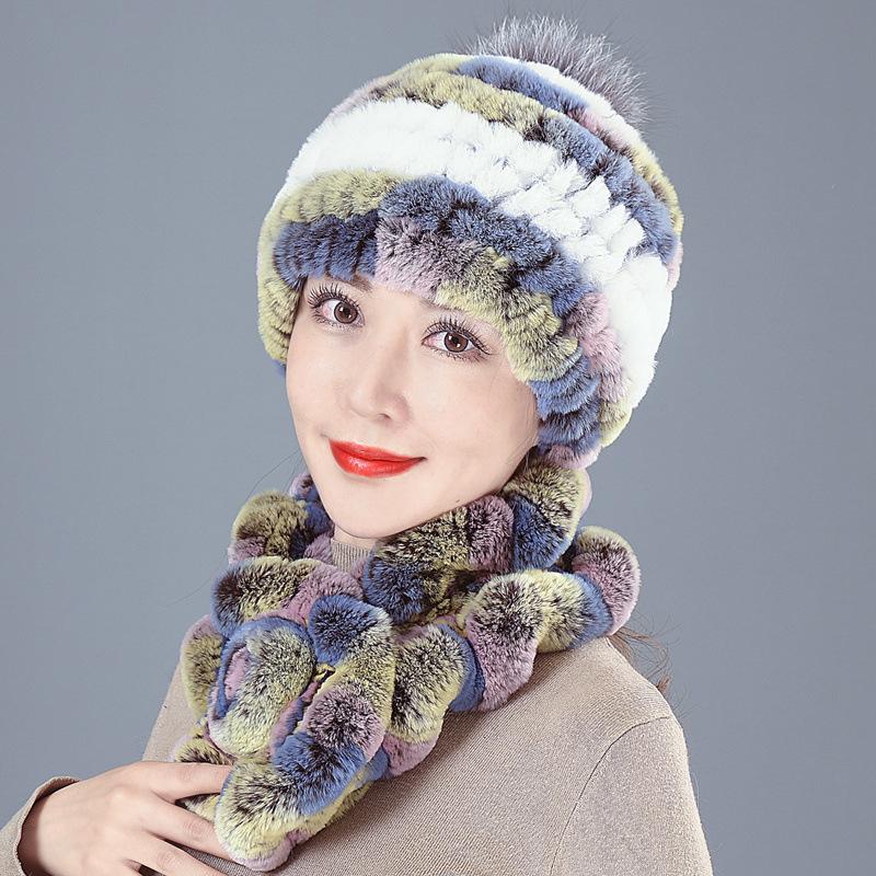 New Rex Rabbit Hair Hat Female Winter Mother Middle and Old Fur Hat Thickened Warm Rabbit Hair Plush Round Hat