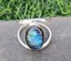 Natural Oval Blue Labradorite Gemstone 925 Sterling Silver Artisan Gift Ring