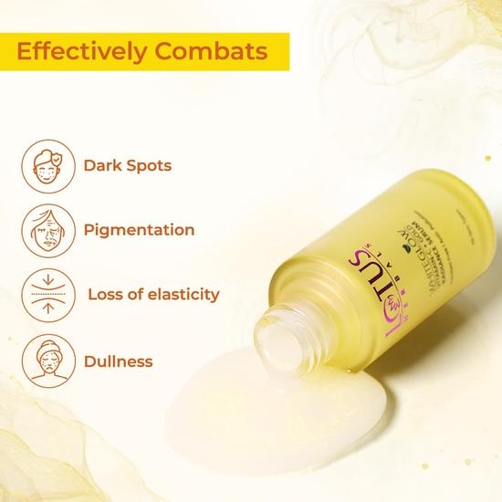 Сыворотка для лица Lotus Herbals WhiteGlow с витамином C и золотом для сияния | Уменьшает пигментные пятна | Усиливает сияние | Без парабенов | 30 мл
