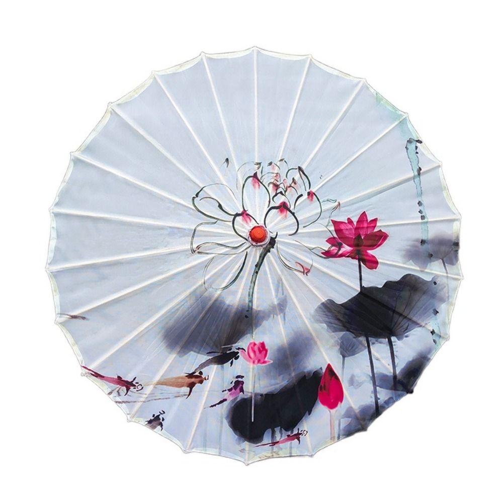 Vintage Chinese Silk Umbrella Decorative Hanging Stick Umbrella Sturdy Oiled Paper Umbrella Kids