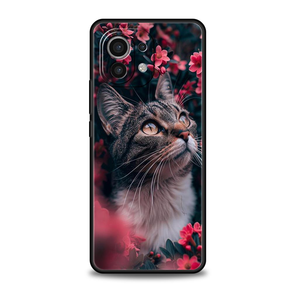 Cute Detection Cat Phone Case Cover for Xiaomi Mi 15 14 13 12 11 Ultra 14T 13T 12T 11T 10T Pro Lite 5G Soft TPU Fundas Shell Bag