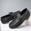 Модная кожаная мужская повседневная обувь, люксовый бренд 2024 года, мужские мокасины, дышащие черные туфли для вождения, туфли больших размеров