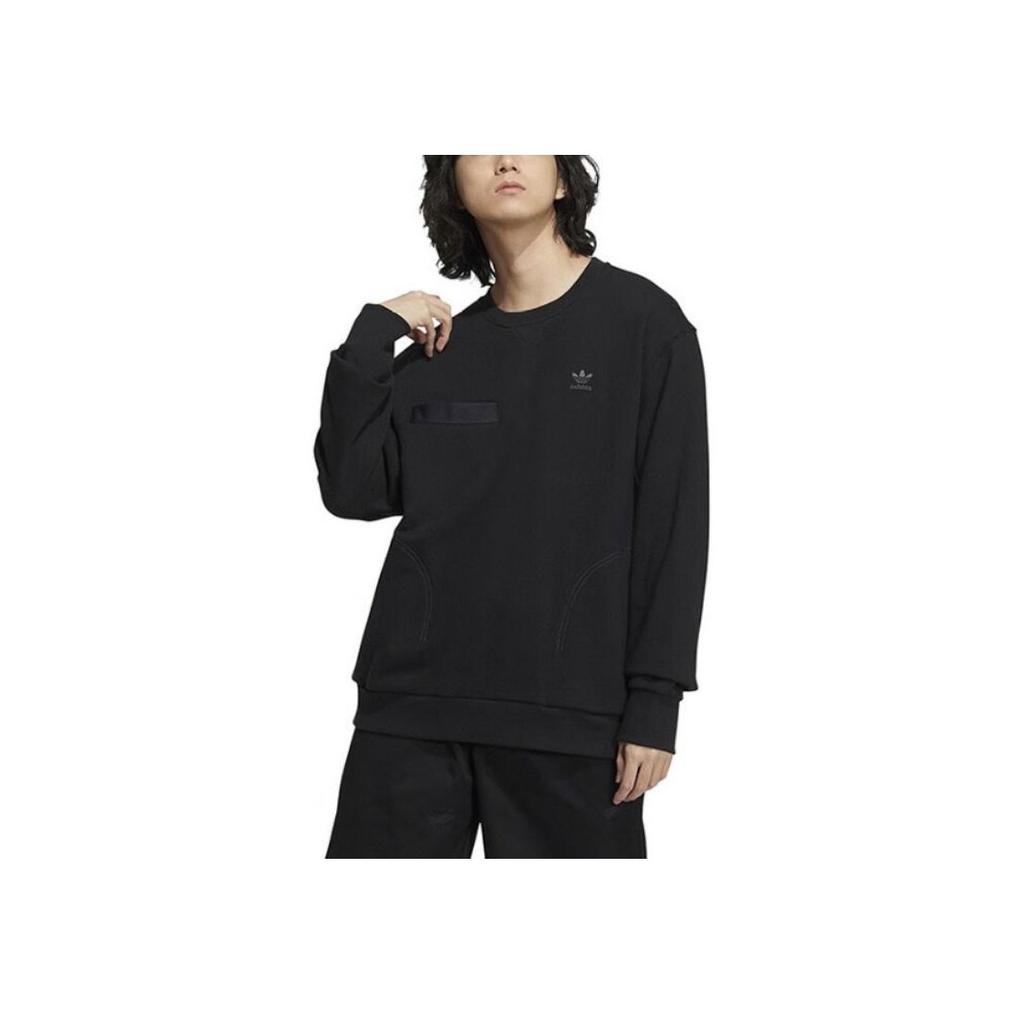 Adidas Свитшот Originals Trefoil Solid Crew Neck для мужчин, черный IC8159