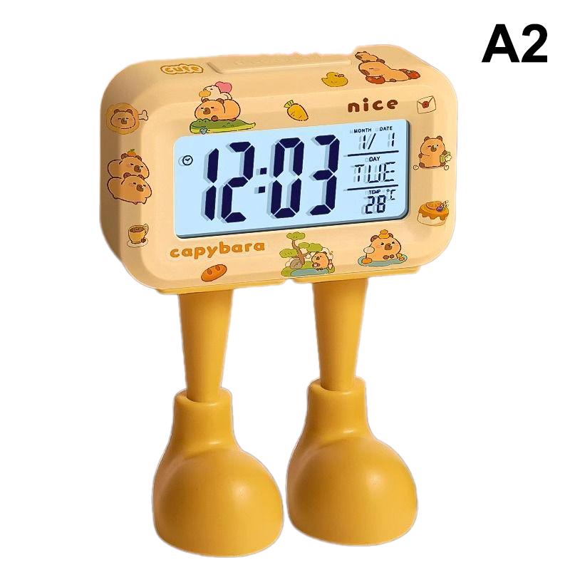 Каваи Капибара Аниме Будильник Комнатное Настольное Украшение Студенческий Будильник Брелок Подарок на День Рождения Со Стикерами