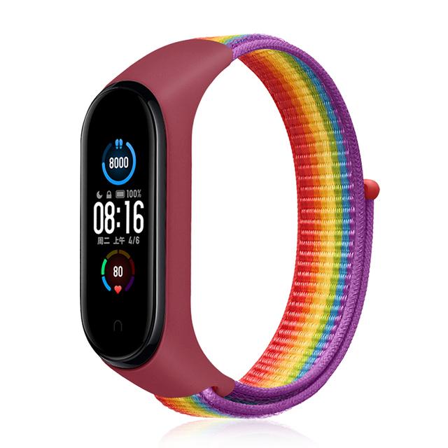 Для Mi Band 10 9 8 7 Ремешок Нейлоновый Спортивная петля часы Аксессуары pulsera correa Mi Band 4 Браслет xiaomi Mi Band 5 6 3 Браслет