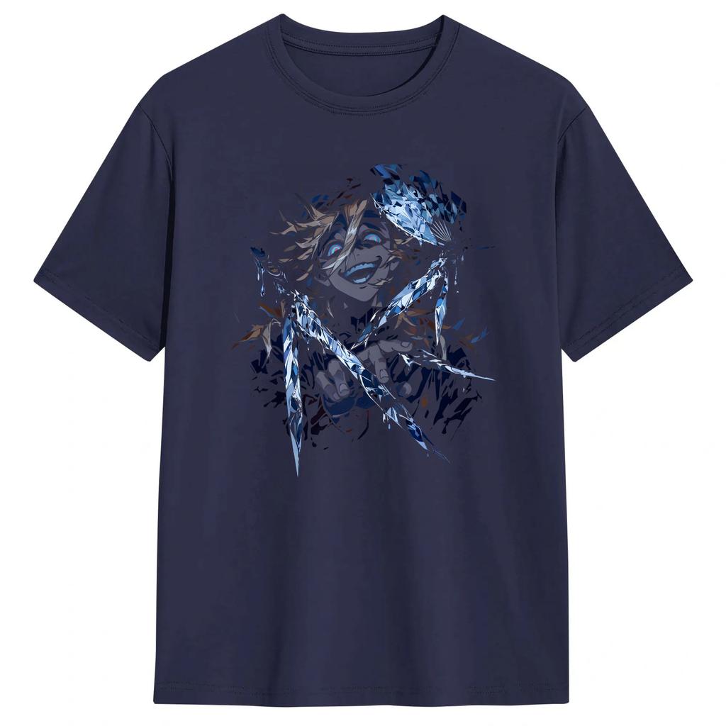 Casual Anime Douma Upper TShirt for Unisex O Neck Pure Cotton T Shirts Short Sleeve Tees Birthday Present Clothes