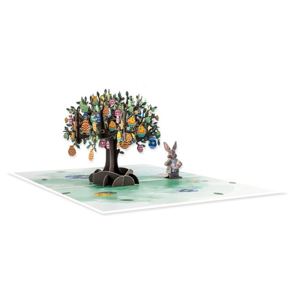 Складная 3D Pop-up Пасхальная открытка Бумажное искусство с конвертом Пасхальные открытки Поздравительная открытка Пригласительная открытка Кролик Яйцо Подарки Открытка