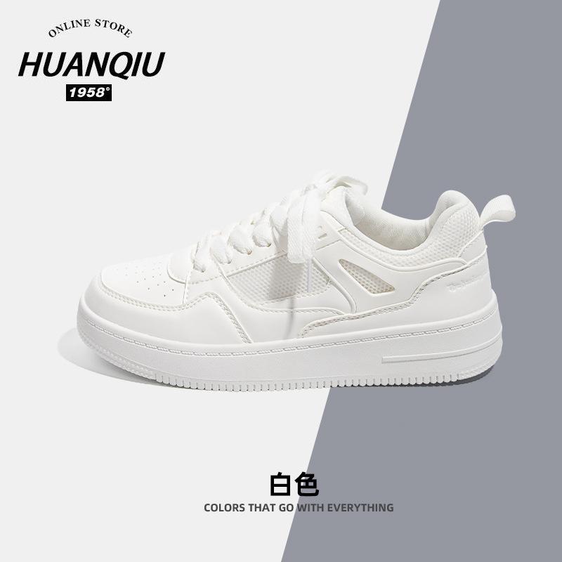 ZHQ6069 с юбкой маленькие белые туфли женские весна 2025 новая женская обувь дышащие универсальные кеды на высокой подошве