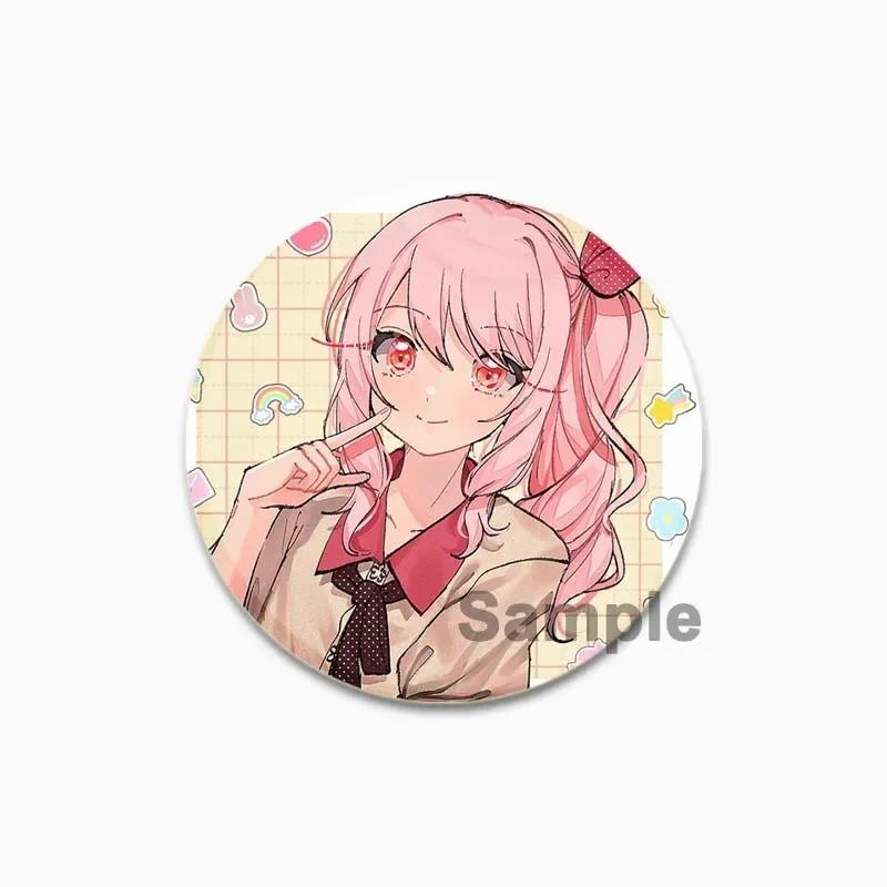 32/44/58 мм Акияма Мизуки мультфильм милые броши ручной работы круглый пластиковый значок аниме ювелирные изделия эмалированные булавки для рюкзака одежда шляпа