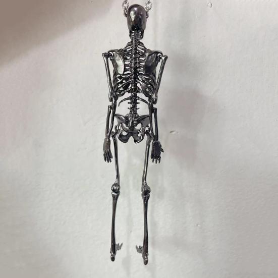 Хэллоуин Скелет Ожерелье Подвижные Суставы Готический Винтаж Металлический Скелет Висячие Украшения Цепи Кулон Мужчины Женщины Пара Ожерелье