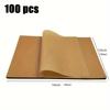 1 комплект/100 шт. пергаментной бумаги для выпечки, антипригарная вощеная бумага для приготовления пищи, барбекю, паровая бумага (коричневый)