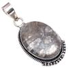 Pendant Fossil Coral Gemstone Gift For Her Silver Jewelry 1.75"