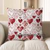 2D Heart & Rose Pattern Decorative Pillow Covers Pattern Cushion Cover Suitable For Sofa Bedroom Car Pillow Cover