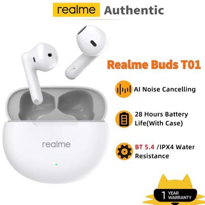 Realme Buds T01 True Wireless Наушники с функцией шумоподавления AI TWS Наушники Bluetooth 5.4 28 часов автономной работы