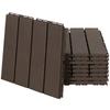 Terrace tiles, 30 x 30 cm, 9 pieces, click tiles, balcony tiles with click system, drainage function, flooring tile for terrace, balcony, brown