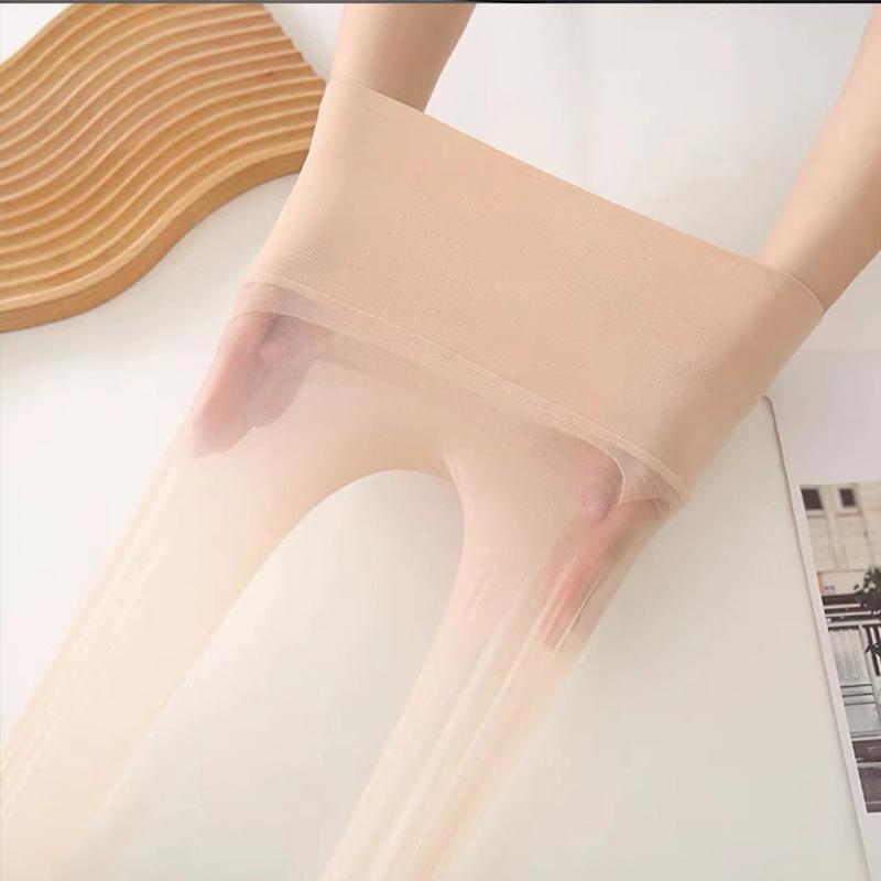 Женские прозрачные чулки, ультратонкие нейлоновые колготки 0D, бесшовные колготки, прозрачные чулки
