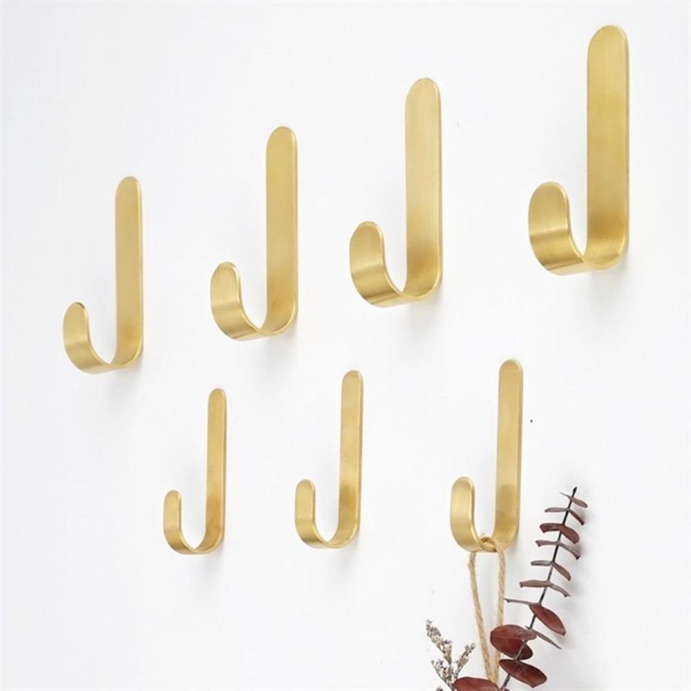 Gold Wall Hook J Shaped Towel Hanger Wall Mounted Furniture Hardware  Robe