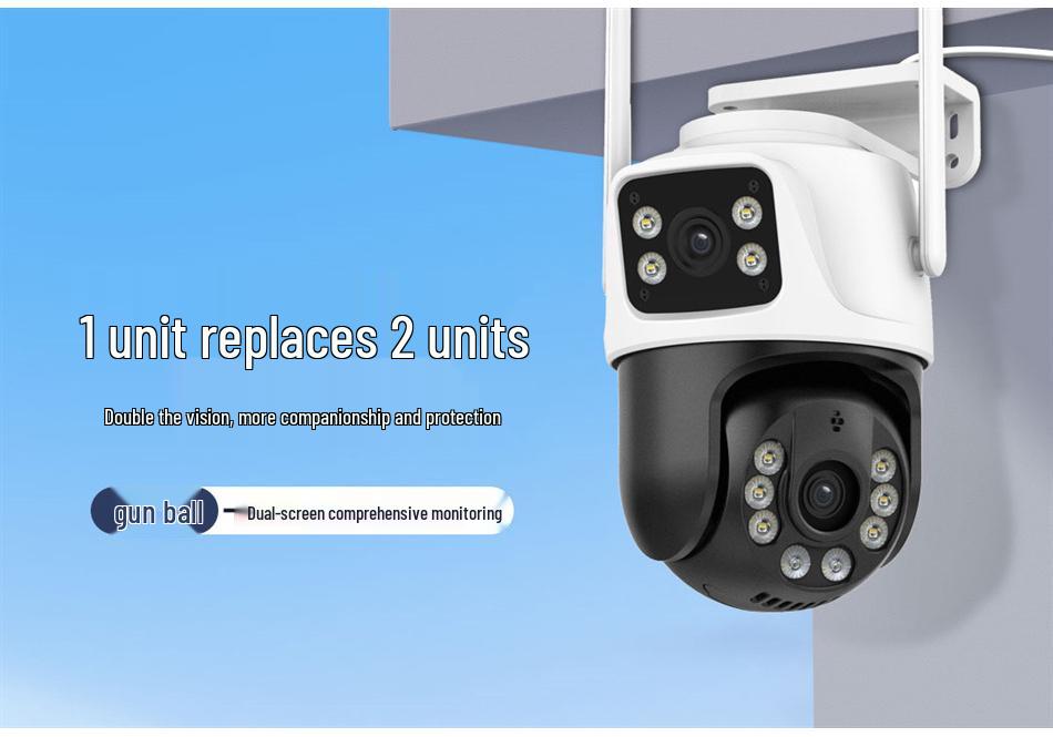iCSee 6MP Dual-Lens PTZ Camera: Outdoor Waterproof HD Surveillance with Full-Color Night Vision