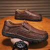 Handmade Leather Men Shoes Luxury Lightweight Outdoor Men Loafers Soft Bottom Casual Mens Hiking Shoes Plus Size 38-48