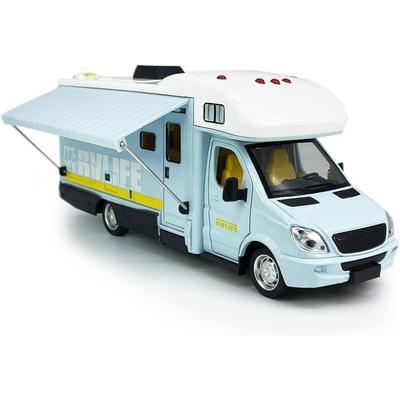 Camper RV игрушки для дома на колесах, литой под давлением металлический автомобиль, ролевые игры, модель с откатом, двери и навес автомобиля, открытый свет, звук, подарки на день рождения для детей ясельного возраста