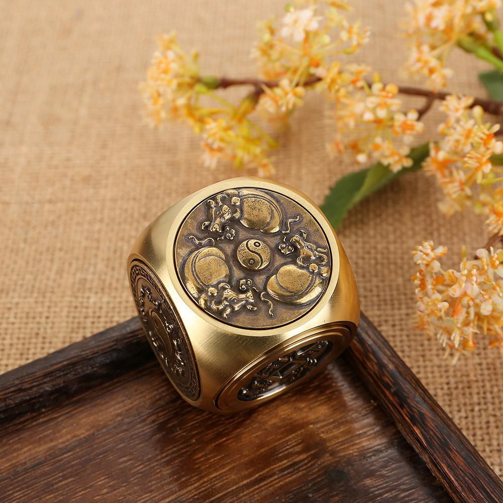 Латунные шестигранные декомпрессионные монеты для зарабатывания денег с изображением пяти императоров, медные монеты, орнамент