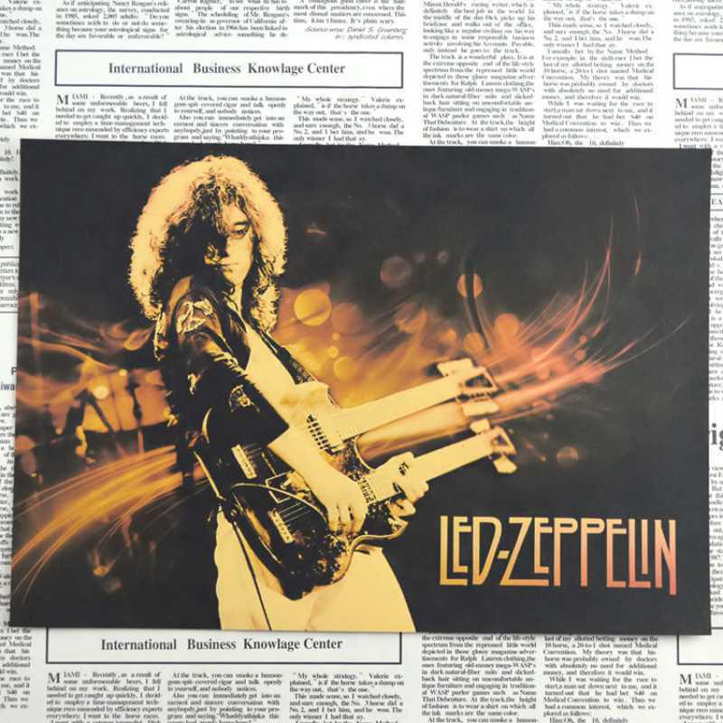 Ретро-постер группы Zeppelin - Бесплатная доставка, Крафт-бумага, Декоративное настенное искусство для бара или общежития.