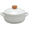 Nodahoro 20cm Enamel Casserole, Gas/IH Compatible, Double-Handled Pot with Excellent Heat Retention, Made In Japan, Porchka PO-20W