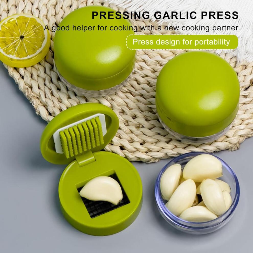 Garlic Chopper Mini Garlic Crusher Stainless Steel Press for Vegetables Onion Ginger Chili Peanut 2-Pack