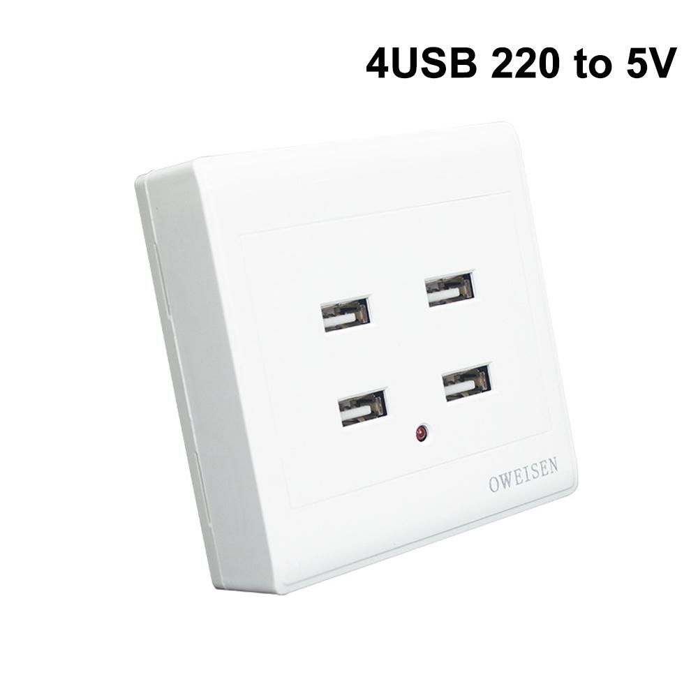Настенная розетка 220 В с USB-разъемами 5 В, розетки с защитой от детей, вилка, розетка питания с 2/4 USB-портами, электрическая USB-розетка