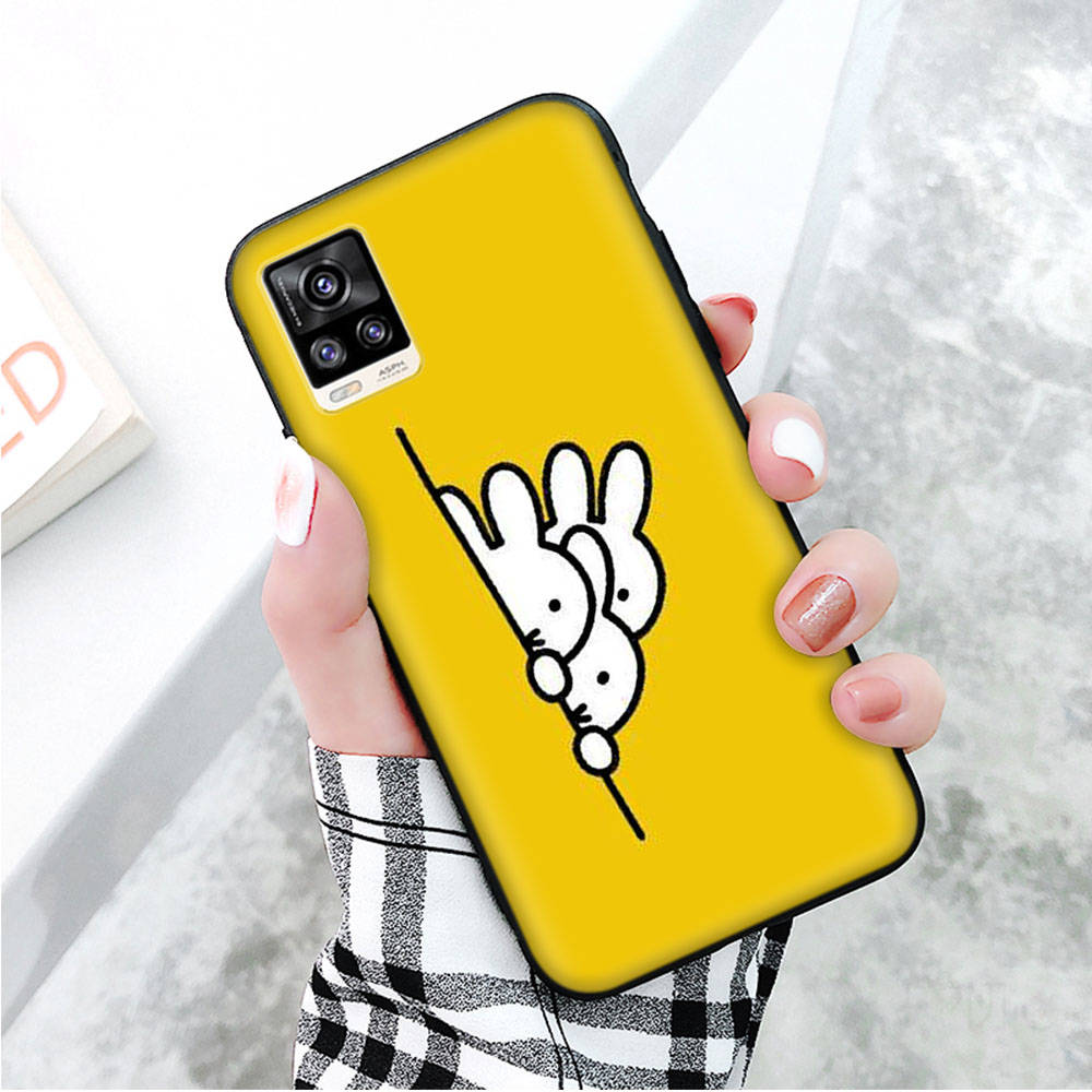 Черный чехол для Xiaomi Redmi 13C Note 9 iPhone XR 7 8 14 15 11 12 13 X XS Pro Max Samsung A25 S23 S24 FE Ultra Plus Miffy