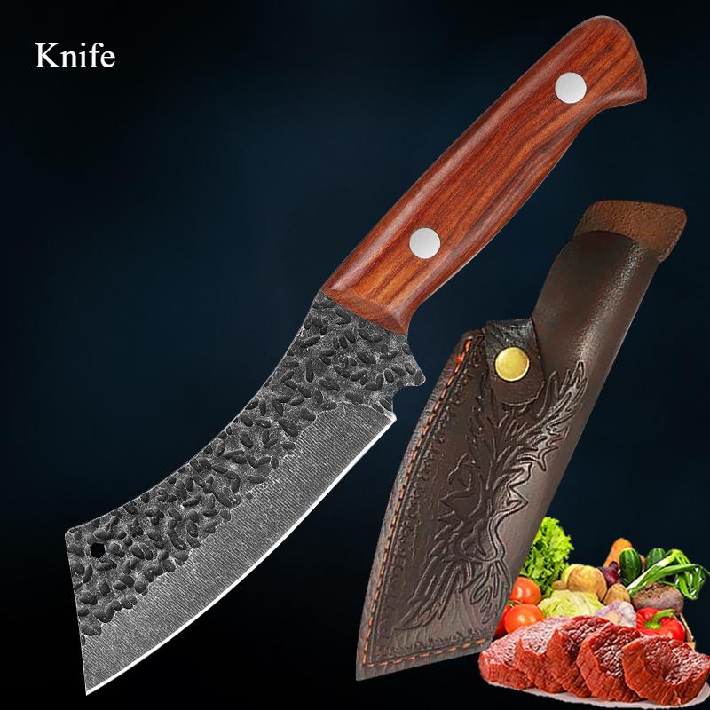 4 шт. утолщенных профессиональных кухонных ножа, бытовой ручной ковки, острый нож для рыбы из нержавеющей стали, нож для овощей двойного назначения