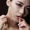 POMOiii New Pigeon Blood Red High-end Temperament Fashion  Oval Red Tourmaline Color Pendant Female Necklace  For Women Charm Wedding Engagement