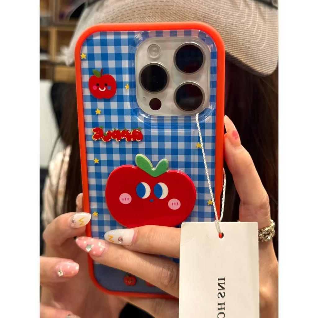 Креативный цветной чехол в горошек, банан, клетка, яблоко для iPhone 16 Pro Max, 15, новые модели Apple