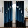 The Beach In The Moonlight Scenery Mediterrane High Shading Curtain Natural Scenery Living Room Curtain Bedroom Decor 2 Pieces