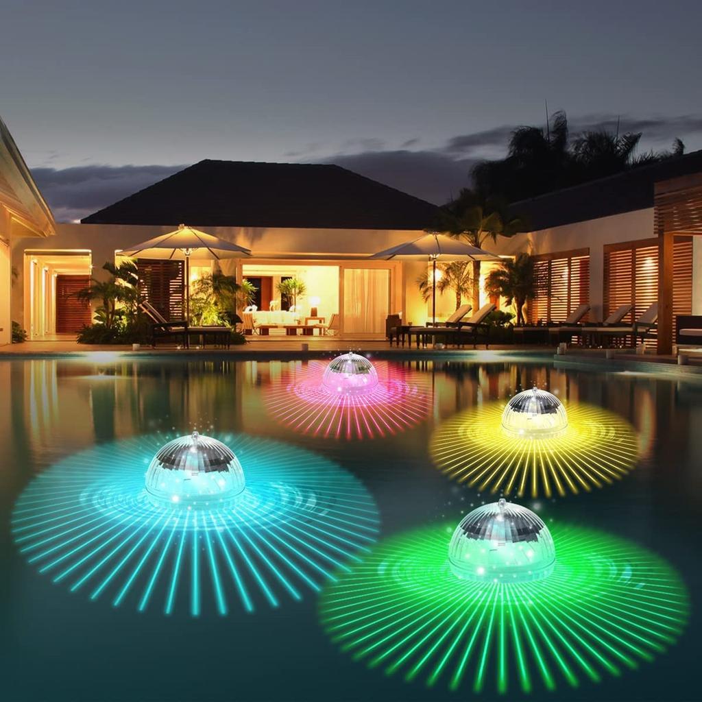 1pc Led Solar Floating Lamp Swimming Pool Ball Solar Panel Powered Pond Drift Waterproof Glow Show Disco Color Changing light