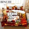 Game GTA Printed Bedding Set Grand Theft Auto 5 Cartoon Duvet Cover Pillowcase Twin Queen King Size Anime Duvet Cover Bedclothes