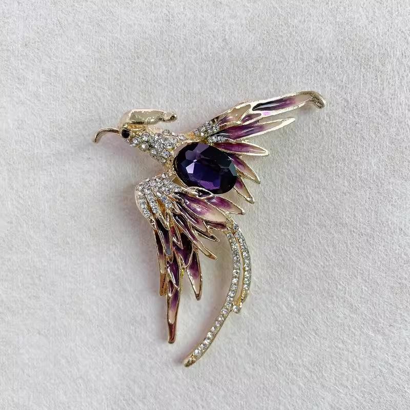 Высококачественная роскошная брошь Phoenix Diamond Brooch, модная брошь Sense с инкрустацией из кристаллов, аксессуары для пальто и костюма, подарок для женщин