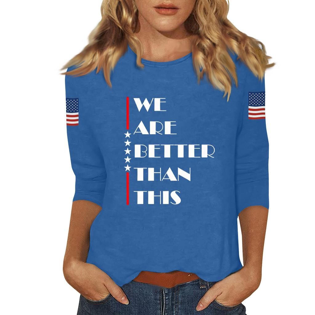 Women's Casual Fashionable Sexy Comfortable Neck Three-Quarter Sleeve Top