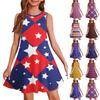 Girl Summer Dress Sleeveless Printed Color Casual Dress