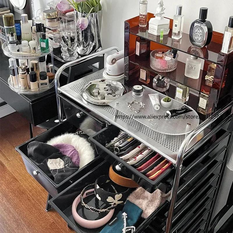 Многоярусный пластиковый шкаф с выдвижными ящиками для хранения закусок в минималистичном стиле, органайзер для дома