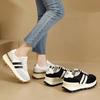 Мягкая кожаная обувь в стиле 'dad shoes' для женщин, новинка осени 2025, на толстой подошве, повседневная, увеличивающая рост, кроссовки Forrest Gump, легкие и универсальные, женские кроссовки