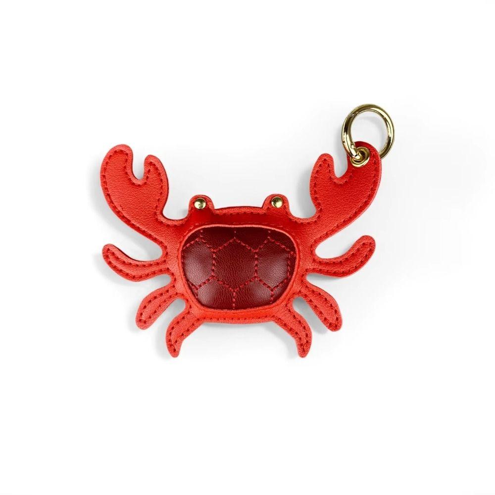 Cute Pu Crab Keychain Summer Bag Charm Multi-color Pu Leather Lobster Pendant Bag Ornament