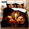 Комплект постельного белья с черепом Queen 3D Skeleton Floral Skull Pattern Printed Beds Qulit Cover Gothic Microfiber Beds Queen Size
