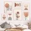 Boho Abstract Geometric Line Leaf Vase Wall Art Canvas Painting Nordic Posters And Prints Vintage Pictures For Living Room Decor