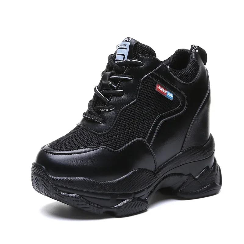 Мода 11 см Белая трендовая обувь Женские кроссовки с высоким верхом Женские ботильоны на платформе Basket Femme Chaussures Femmes Обувь для увеличения роста