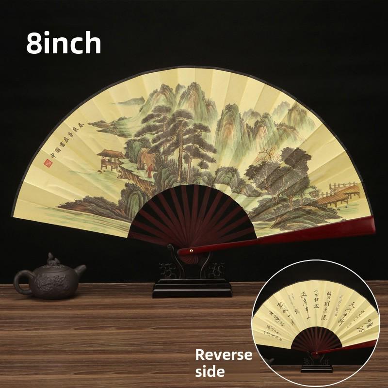 8-дюймовый складной веер в китайском стиле: Ретро классический дизайн ханьфу для мальчиков