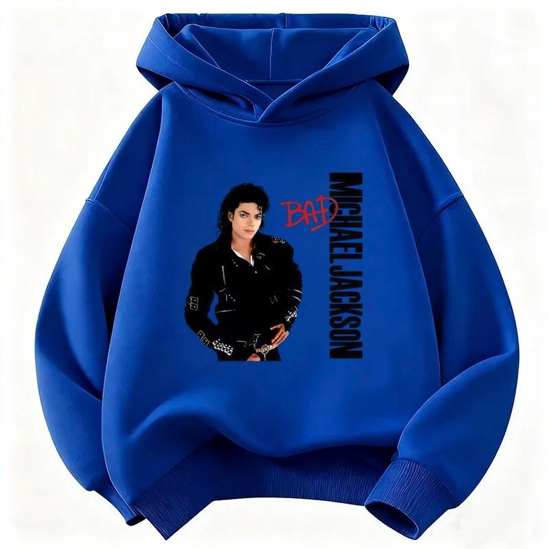 Sudadera con capucha de Michael Jackson, adecuada para niños y niñas, sudadera cálida y gruesa con estampado de cantante pop vintage.