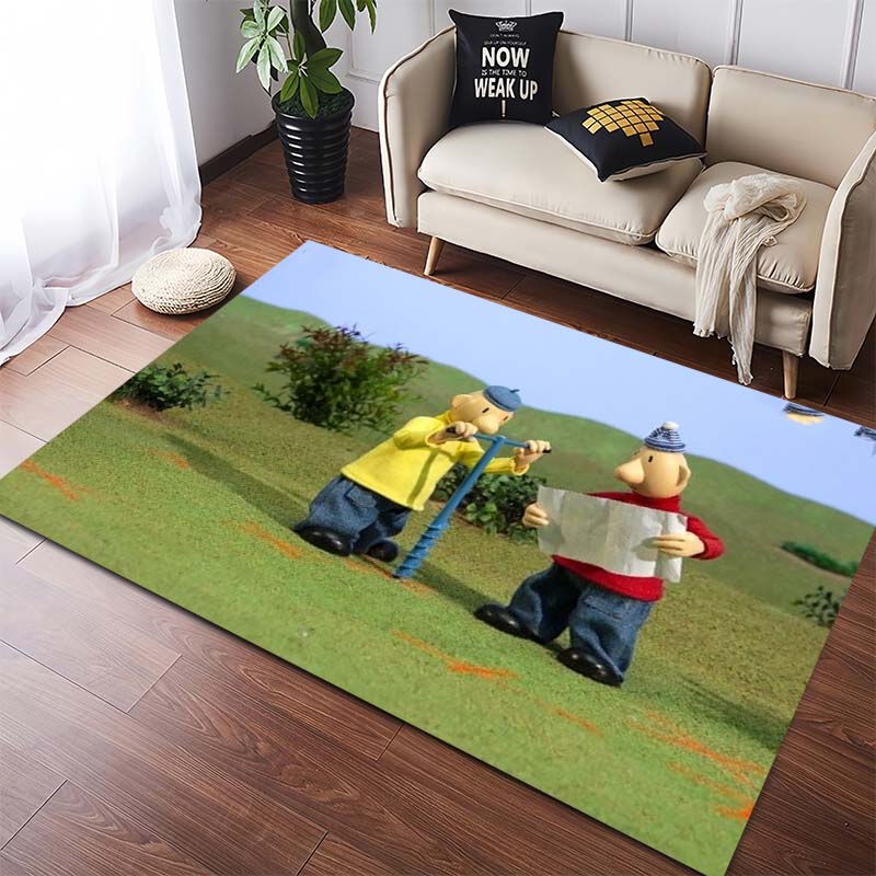 Lolek & Bolek Blue Sky Sparkle Cartoon Print Anti-slip Area Rug Living Room Bedroom Decor Floor Mat For Cartoon Fans