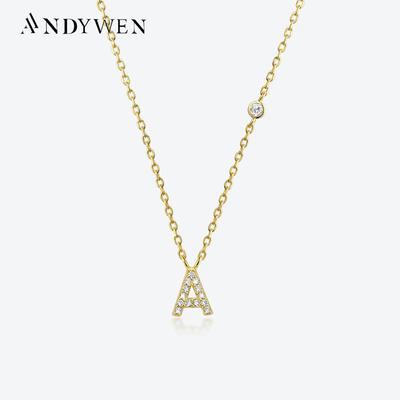 Ожерелье из стерлингового серебра 925 пробы с буквенным алфавитом и монограммой